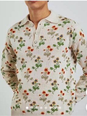 Corridor Floral Slouchy Polo LS